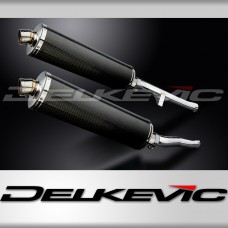 Suzuki GSX1400 2001-2004 Delkevic 450mm Oval Carbon Exhaust Silencer Can Kit