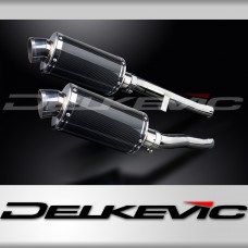 Suzuki GSX1400 2001-2004 Delkevic 225mm Oval Carbon Exhaust Silencer Can Kit