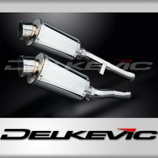 Suzuki GSX1400 2001-2004 Delkevic 225mm Oval Stainless Exhaust Silencer Can Kit