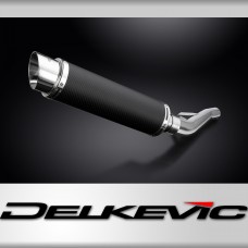 Suzuki GSX1400 2005-2009 Delkevic 350mm Round Carbon Exhaust Silencer Can Kit