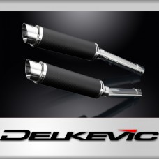 HONDA CBR1100XX BLACKBIRD 1996-2009 350mm ROUND CARBON BSAU SILENCER EXHAUST KIT
