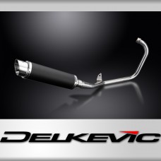 YBR125 2005-2009 / DL10 ROUND 350mm (14 inch) CARBON FIBRE SILENCER COMPLETE SYSTEM