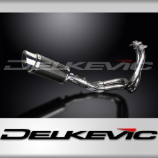 KAWASAKI ER6N ER6F 2006-11 FULL EXHAUST SYSTEM 200mm CARBON ROUND SILENCER