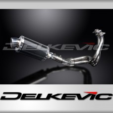KAWASAKI ER6N ER6F 2006-11 FULL EXHAUST SYSTEM 225mm CARBON OVAL SILENCER
