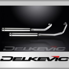 YAMAHA XVS650 DRAGSTAR 97-03 FULL 2-2 EXHAUST 550mm CUSTOM SILENCER BULL NOSE 