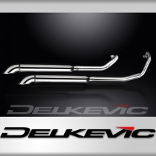 YAMAHA XVS650 DRAGSTAR 97-03 FULL 2-2 EXHAUST 550mm CUSTOM SILENCER TURN OUT