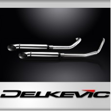 YAMAHA XVS650A DRAGSTAR 04-16 FULL 2-2 EXHAUST 410mm CUSTOM SILENCER TURN OUT