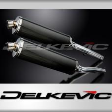 TRIUMPH TRIDENT 750 900 1991-93 450mm OVAL CARBON BSAU SILENCER EXHAUST KIT