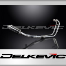 SUZUKI GS500 E/F 1989-2009 FULL 2-1 EXHAUST SYSTEM 225mm CARBON OVAL SILENCER