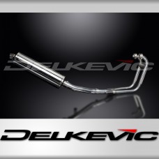 SUZUKI GS500 E/F 1989-2009 FULL 2-1 EXHAUST SYSTEM 450mm STAINLESS OVAL SILENCER