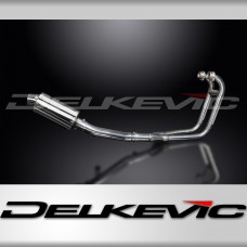 SUZUKI GS500 E/F 1989-2009 FULL 2-1 EXHAUST SYSTEM 225mm STAINLESS OVAL SILENCER