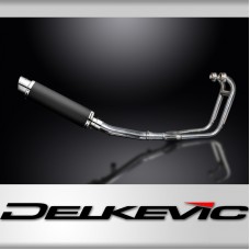 SUZUKI GS500 E/F 1989-2009 FULL 2-1 EXHAUST SYSTEM 350mm CARBON ROUND SILENCER 