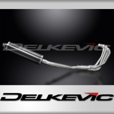 SUZUKI GSX600F 97-06 FULL 4-1 EXHAUST SYSTEM 450mm CARBON OVAL BSAU SILENCER