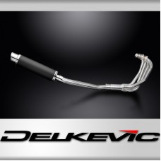 SUZUKI GSX600F 97-06 FULL 4-1 EXHAUST SYSTEM 350mm CARBON ROUND BSAU SILENCER