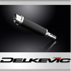 KYMCO XCITING 400i 14-17 350mm CARBON ROUND BSAU SILENCER EXHAUST KIT 