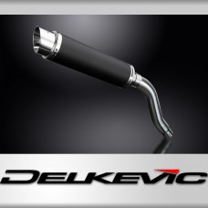 HONDA XL650V TRANSALP 00-08 350mm CARBON ROUND BSAU SILENCER EXHAUST KIT 