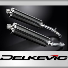 HONDA VTR1000 FIRESTORM 1997-03 450mm OVAL CARBON BSAU SILENCER EXHAUST KIT