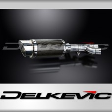 HONDA NTV600 NTV650 REVERE 88-99 200mm ROUND CARBON  SILENCER EXHAUST KIT