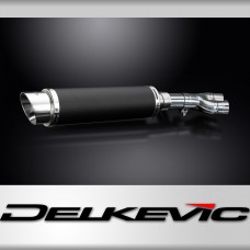 HONDA NTV600 NTV650 REVERE 88-99 350mm ROUND CARBON BSAU SILENCER EXHAUST KIT