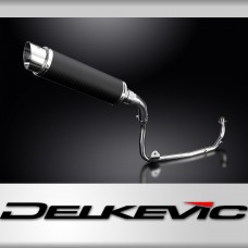 HONDA MSX125 GROM 13-15 MUDGUARD FULL EXHAUST SYSTEM 350mm CARBON ROUND