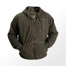 DELKEVIC Green Dirty Wash Zip Hoody Small