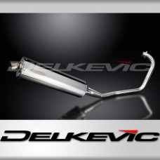 HONDA CBF125 2008-2015 FULL EXHAUST SYSTEM 450mm STAINLESS OVAL BSAU SILENCER