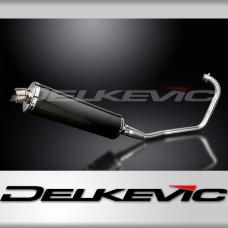 HONDA CBF125 2008-2015 FULL EXHAUST SYSTEM 450mm CARBON OVAL BSAU SILENCER