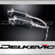 HONDA CB900F HORNET 01-09 HI LEV 225mm OVAL CARBON SILENCER EXHAUST KIT