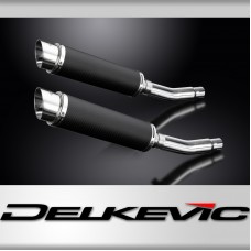 HONDA CB500T 1975-1976 350mm CARBON ROUND BSAU SILENCER EXHAUST KIT