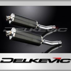 HONDA CB500T 1975-1976 350mm OVAL CARBON BSAU SILENCER EXHAUST KIT