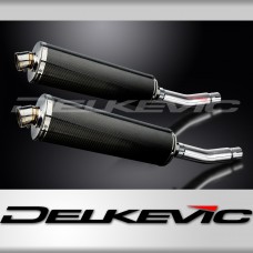 HONDA CB500T 1975-1976 450mm OVAL CARBON BSAU SILENCER EXHAUST KIT