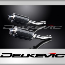 HONDA CB500T 1975-1976 225mm OVAL CARBON SILENCER EXHAUST KIT