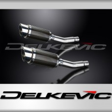 HONDA CB500T 1975-1976 200mm ROUND CARBON  SILENCER EXHAUST KIT