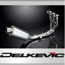 TRIUMPH STREET TRIPLE 675 13-16 DECAT FULL 3-1 EXHAUST 225mm OVAL SILENCER