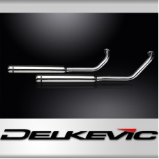 KAWASAKI VN900 06-16 FULL 2-2 EXHAUST SYSTEM 550mm CUSTOM SILENCER BULL NOSE