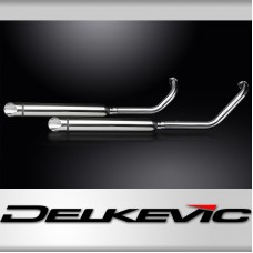 KAWASAKI VN900 06-16 FULL 2-2 EXHAUST SYSTEM 550mm CUSTOM SILENCER SLASH CUT