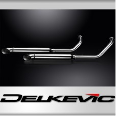 KAWASAKI VN900 06-16 FULL 2-2 EXHAUST SYSTEM 550mm CUSTOM SILENCER TURN OUT