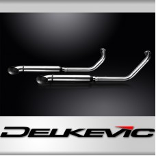 KAWASAKI VN900 06-16 FULL 2-2 EXHAUST SYSTEM 410mm CUSTOM SILENCER TURN OUT