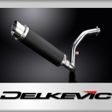 G310R G310GS 2017-2024 / DE-CAT DL10 ROUND 350mm (14 inch) CARBON FIBRE SILENCER COMPLETE SYSTEM