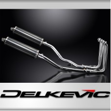 YAMAHA FJR1300 01-05 DECAT FULL 4-2 EXHAUST 450mm CARBON OVAL BSAU SILENCERS