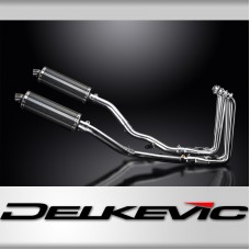 YAMAHA FJR1300 01-05 DECAT FULL 4-2 EXHAUST 350mm CARBON OVAL BSAU SILENCERS