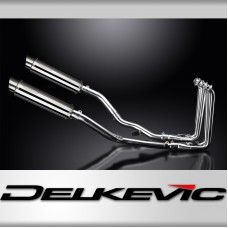 YAMAHA FJR1300 01-05 DECAT FULL 4-2 EXHAUST 350mm STAINLESS ROUND BSAU SILENCERS