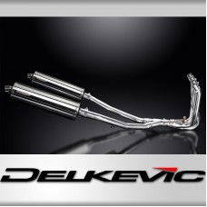 KAWASAKI ZZR1400 08-11 4-2 EXHAUST SYSTEM 450mm STAINLESS OVAL BSAU SILENCERS