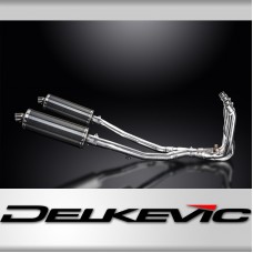 KAWASAKI ZZR1400 08-11 4-2 EXHAUST SYSTEM 350mm CARBON OVAL BSAU SILENCERS