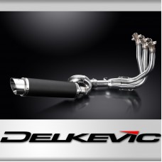 STREET TRIPLE 765RS 2017-2020 / DE-CAT DL10 ROUND 350mm (14 inch) CARBON FIBRE SILENCER 3 into 1 COM