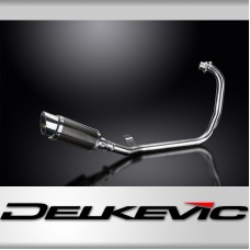 HIMALAYAN 2017-2024 / MINI 200mm (8 inch) CARBON FIBRE ROUND SILENCER COMPLETE SYSTEM