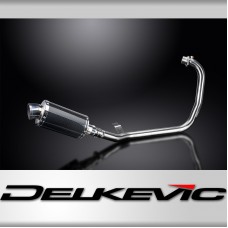 HIMALAYAN 2017-2024 / DS70 OVAL 225mm (9 inch) CARBON FIBRE SILENCER COMPLETE SYSTEM