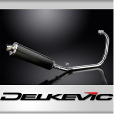 HIMALAYAN 2017-2024 / OVAL 450mm (18 inch) CARBON FIBRE SILENCER COMPLETE SYSTEM