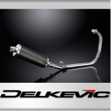 HIMALAYAN 2017-2024 / OVAL 350mm (14 inch) CARBON FIBRE SILENCER COMPLETE SYSTEM