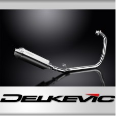 HIMALAYAN 2017-2024 / TRI-OVAL 320mm (13 inch) R/H SILENCER COMPLETE SYSTEM 304 STAINLESS STEEL